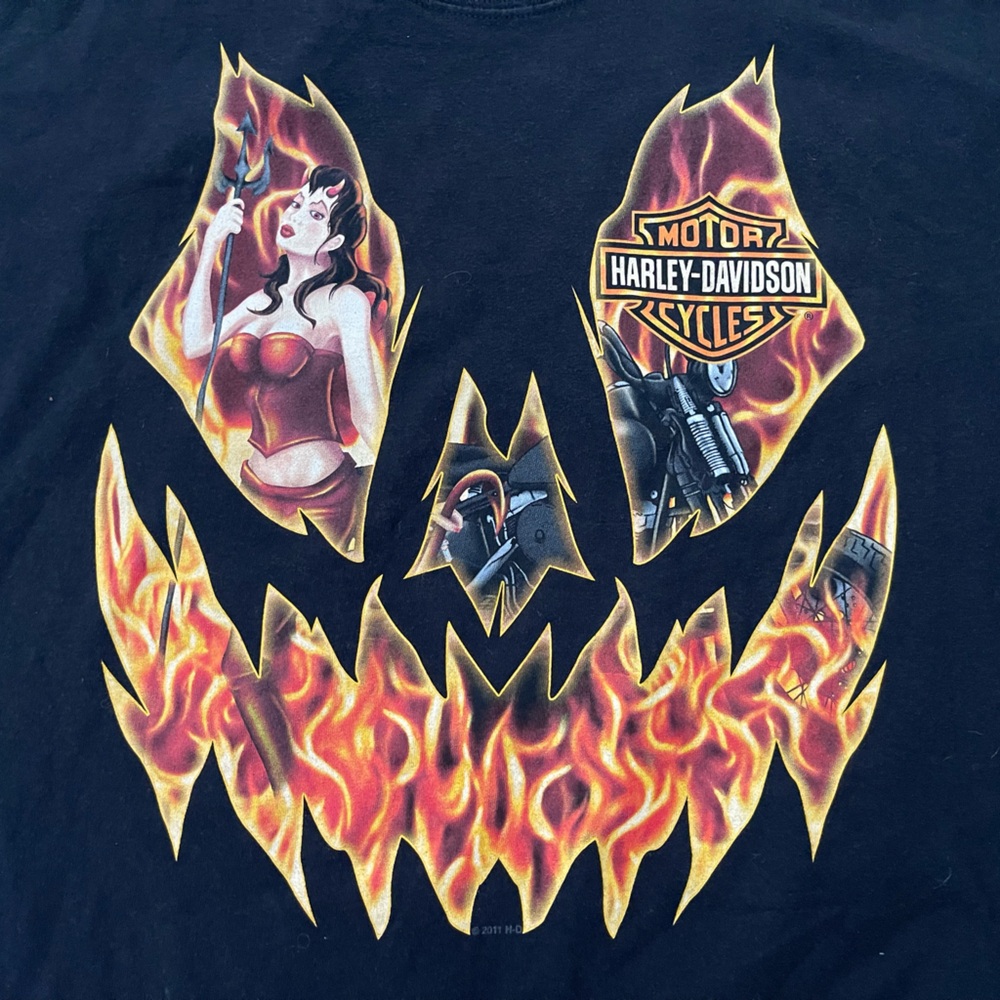 Men’s Harley Davidson 2011 Grand Canyon Halloween Jack O’Lantern T-Shirt Size L - Picture 2 of 6